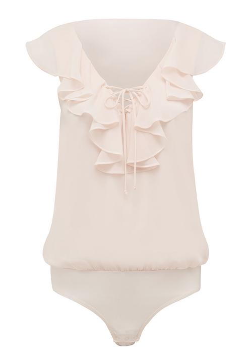 Forever New (Spree) - Rihannon Ruffle Front Bodysuit Pale Pink