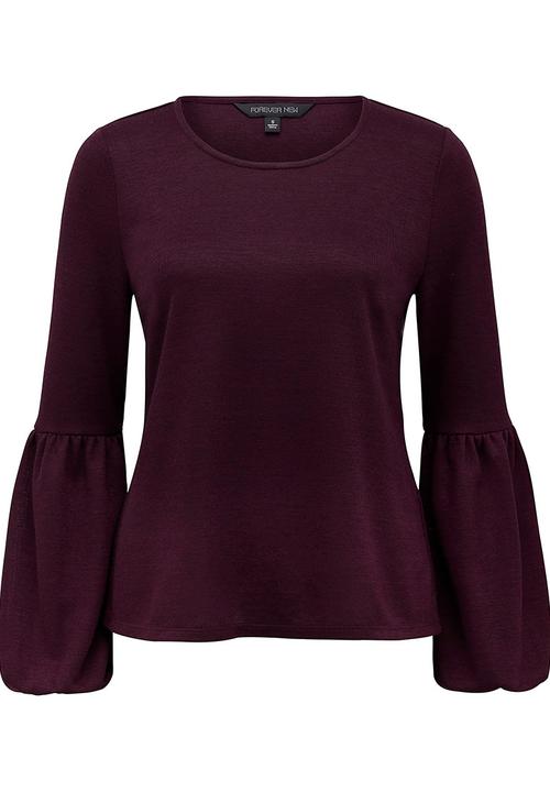 Forever New (Spree) - Tiffany Balloon Sleeve Top Burgundy