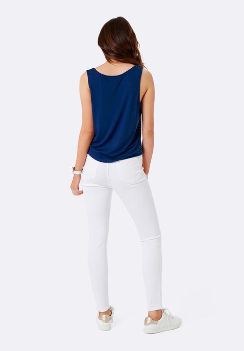 Forever New (Spree) - Milly Side Tie Tank Navy