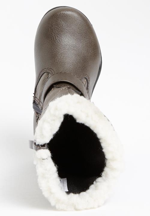 Jumbo - Boot with Fur Detail Mid Grey
