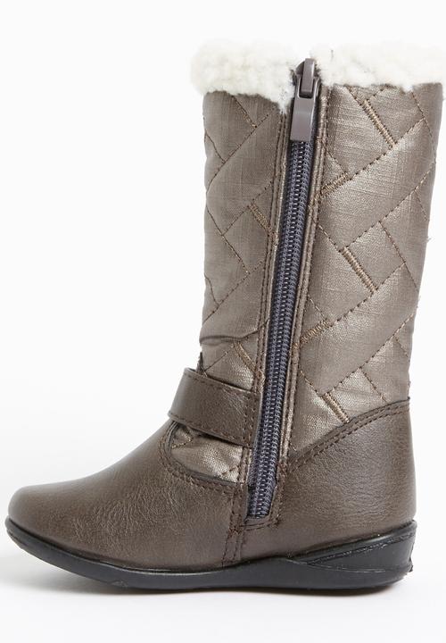 Jumbo - Boot with Fur Detail Mid Grey
