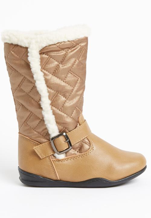 Jumbo - Boot with Fur Detail Mid Brown