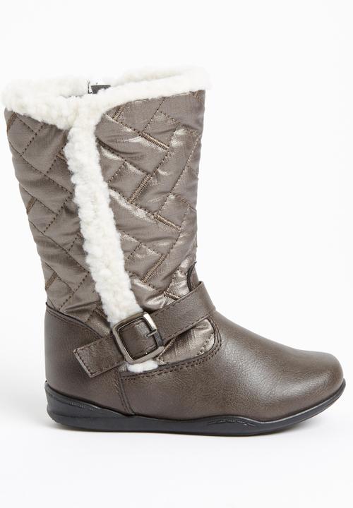 Jumbo - Boot with Fur Detail Mid Grey