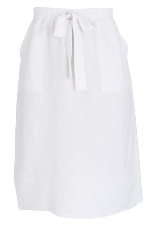 edit - Linen Blend Utility Skirt White