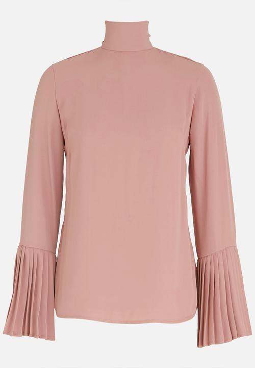 STYLE REPUBLIC - Pleated Bell Sleeve Blouse Rose