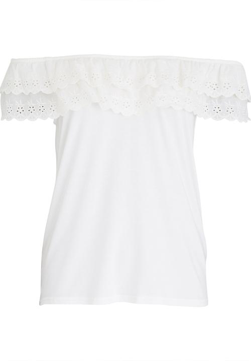 edit - Frilly Lace Top with Elastic Band Cream