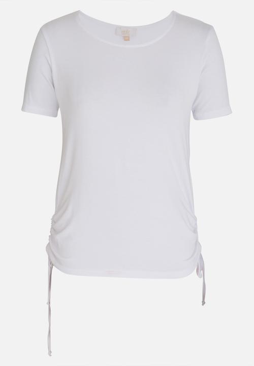 edit - Side-tie Detail Knit Top White