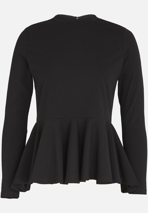 c(inch) - Peplum T-shirt Black
