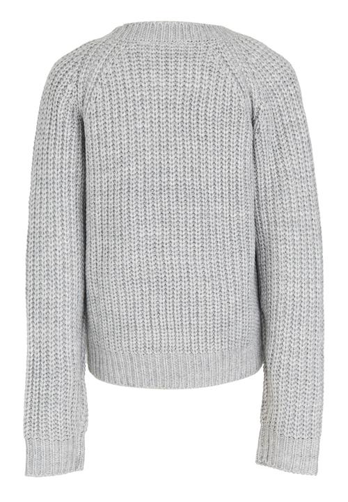 See-Saw - Chunky Knit with Flower Embroidery Grey