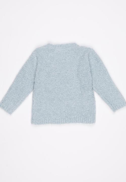 Luke & Lola - Boys Bear Fluffy Knit Pale Blue