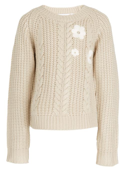 See-Saw - Chunky Knit with Flower Embroidery Stone