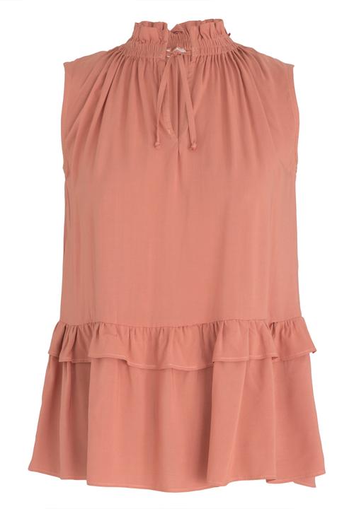 edit - Frilly Blouse with Ties Rust
