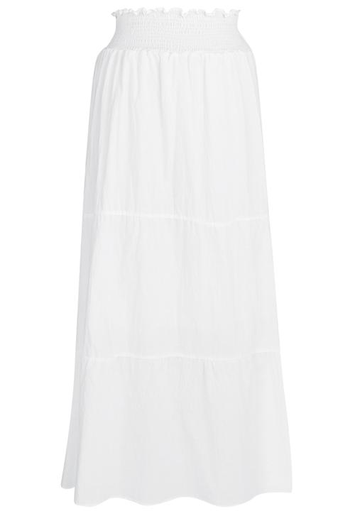 edit - Smocked Maxi Skirt White