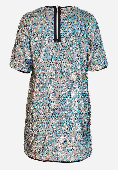 MINOTI - All Over Sequin Dress Silver