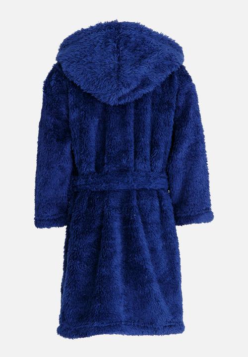 MINOTI - Fleece Hoodie Robe Navy
