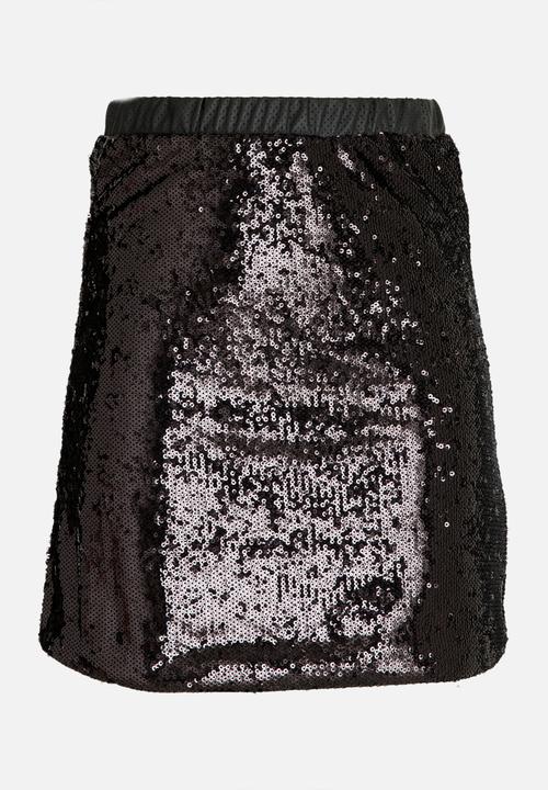 MINOTI - Sequin Skirt with PU Waistband Black