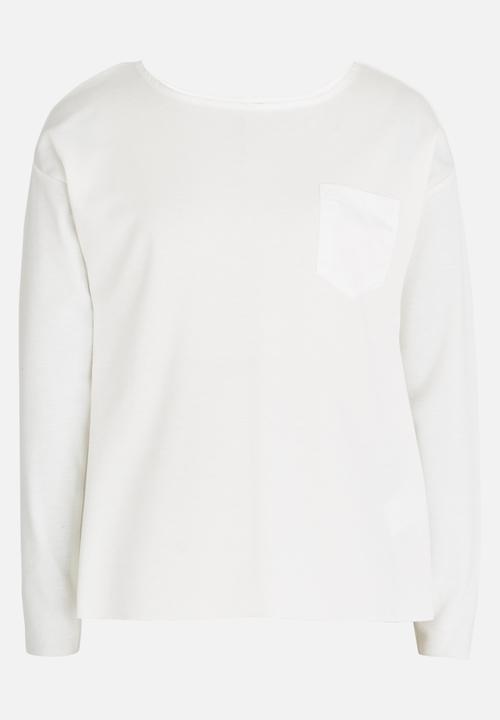 MINOTI - Raw Edge Top with Back Satin Bow Off White