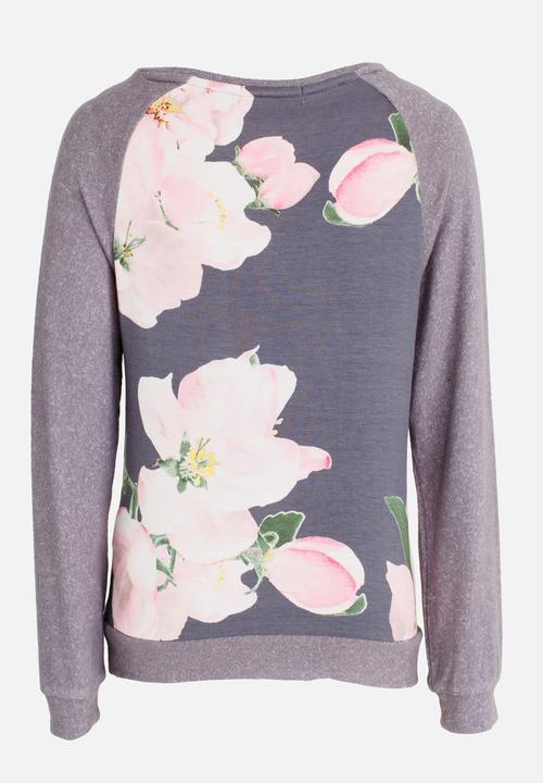 MINOTI - Power Printed Fleece Slouch Jog Top Multi-colour