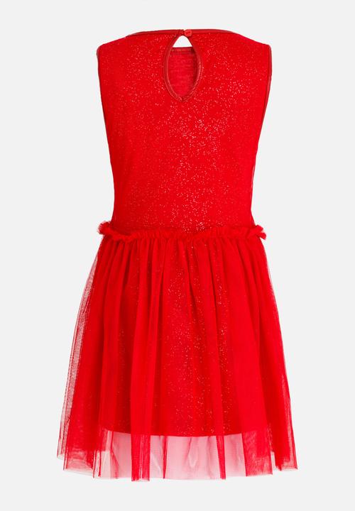 MINOTI - Glitter Print Tutu Dress Maroon