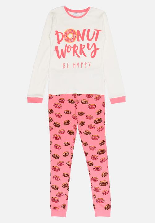 MINOTI - Donut Printed PJ Set - Dark Pink