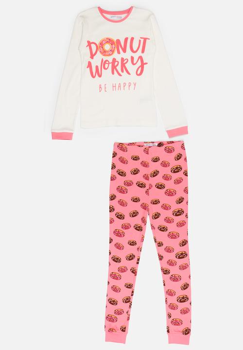 MINOTI - Donut Printed PJ Set - Dark Pink