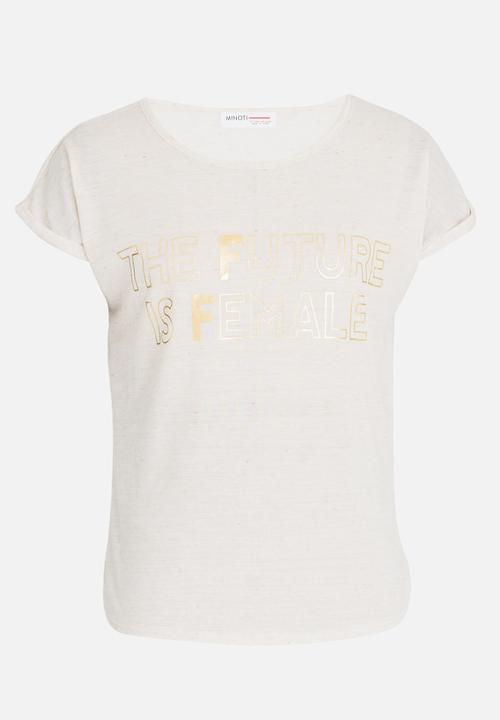 MINOTI - Shimmer Printed Tee Beige