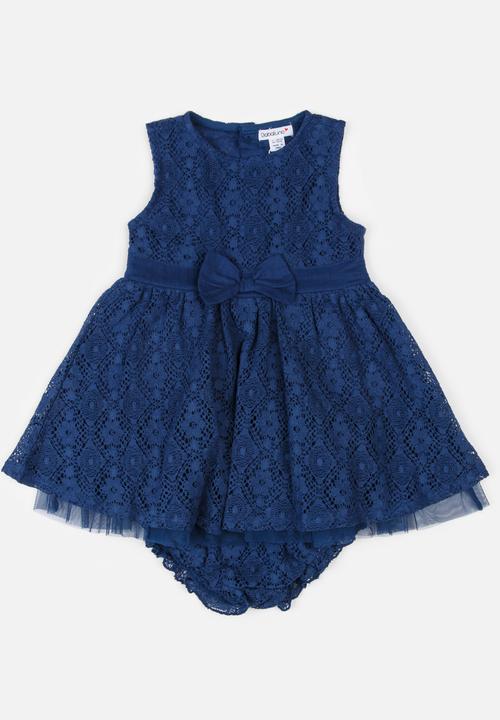 MINOTI - Paris 2 Piece Lace Dress & Bloomers Set Navy
