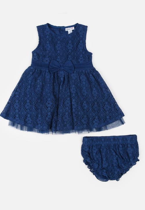 MINOTI - Paris 2 Piece Lace Dress & Bloomers Set Navy