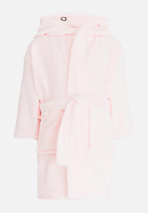 MINOTI - Fox Belted Hoodie Robe Pale Pink