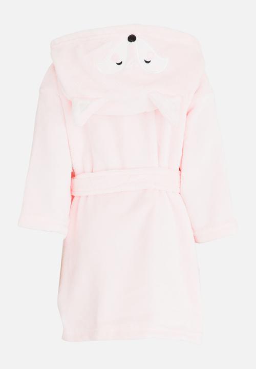MINOTI - Fox Belted Hoodie Robe Pale Pink