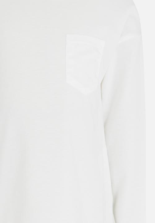 MINOTI - Raw Edge Top with Back Satin Bow Off White