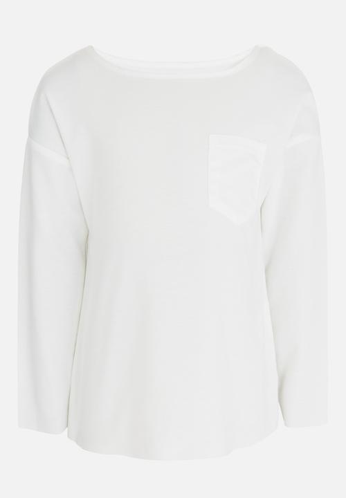 MINOTI - Raw Edge Top with Back Satin Bow Off White