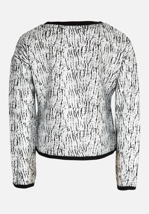 MINOTI - Cropped foil print jumper - silver & black 