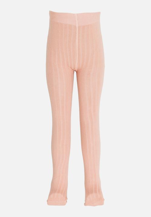 MINOTI - Ribbed Tights Pale Pink