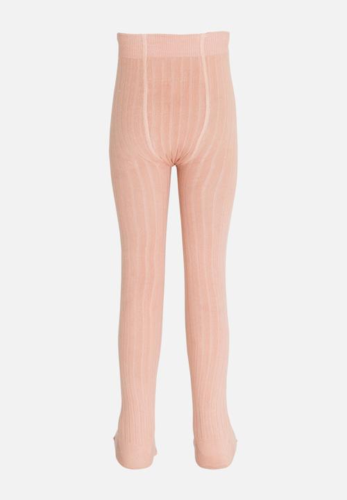 MINOTI - Ribbed Tights Pale Pink