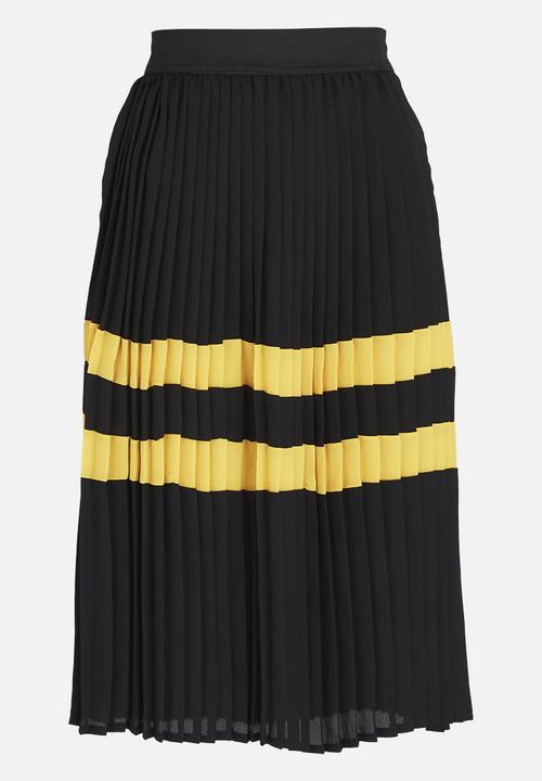 STYLE REPUBLIC - Pleated Midi Skirt Black