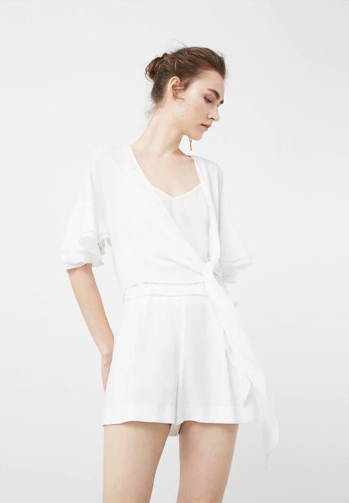 MANGO - Wrap Blouse White