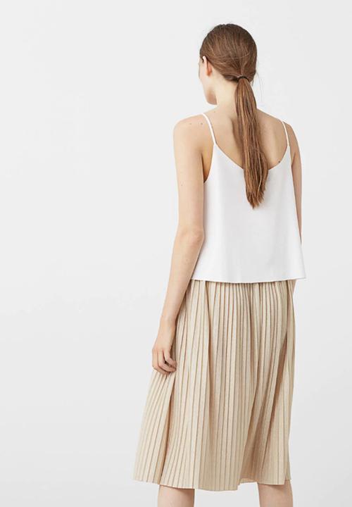 MANGO - Midi Pleated Skirt Gold