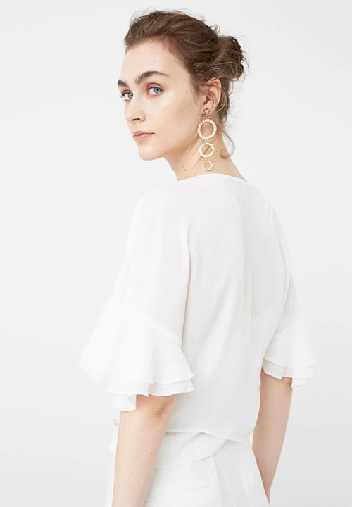 MANGO - Wrap Blouse White