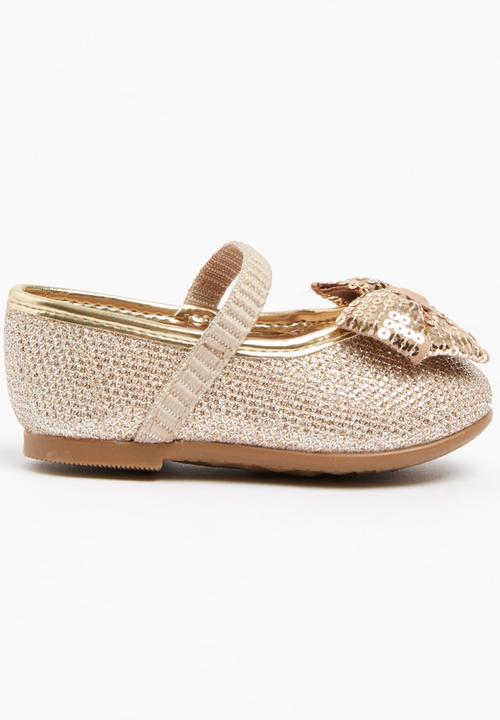 Molekinha - Pump with Sequin Bow Gold
