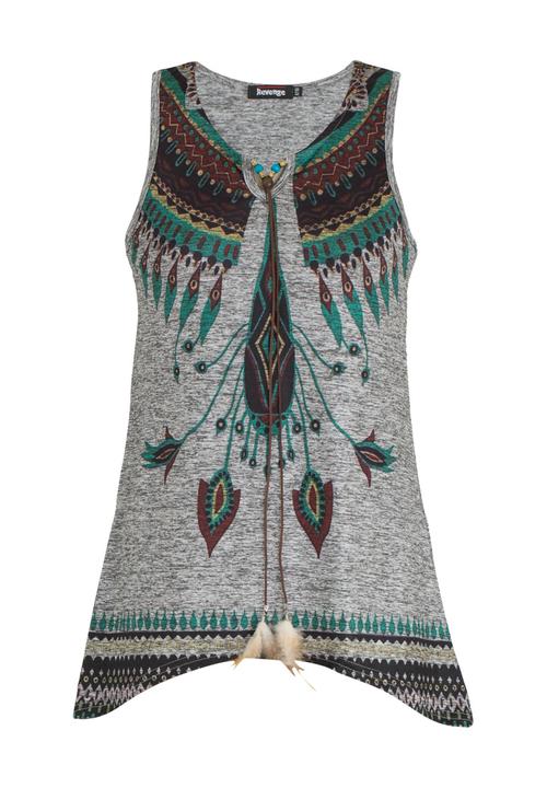Revenge - Boho Sleeveless Top Grey