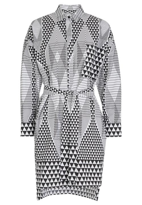 Chulaap - Diamond Print Maxi Shirt Black and White