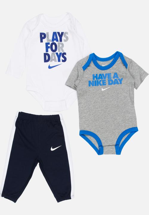 Nike - Nike Smile 3 Piece Bodysuit and Pant Set Multi-colour