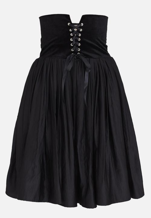 Sober - Nubia High-waist Corset Skirt Black
