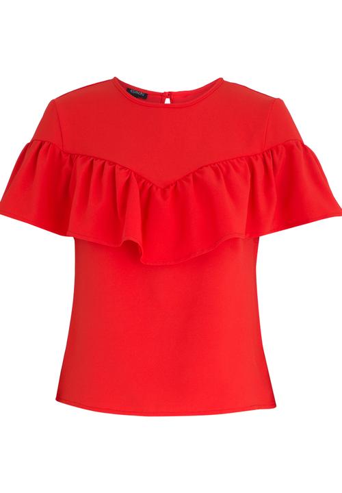 c(inch) - Frill Detail Blouse Orange