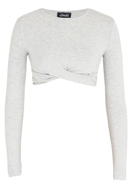 c(inch) - Cross Front Crop Top Grey