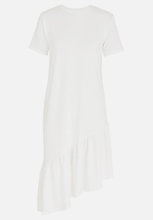 STYLE REPUBLIC - Frill Detail T-Shirt Dress Off White