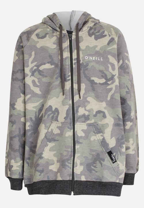 O'Neill - Camo Zip Thru Hoody Khaki Green