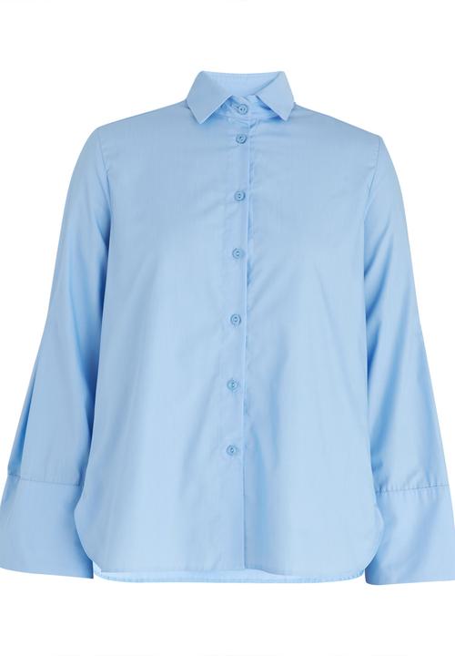 STYLE REPUBLIC - Oversized Sleeve Shirt Pale Blue