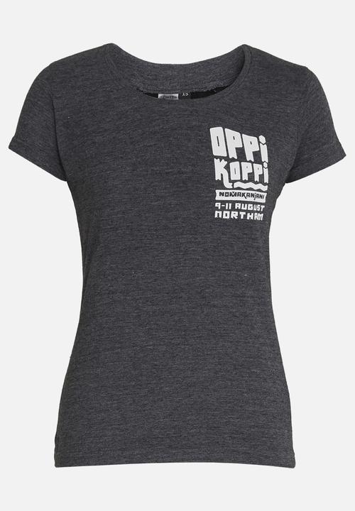 OppiKoppi - Crew Neck Melange T-shirt Charcoal